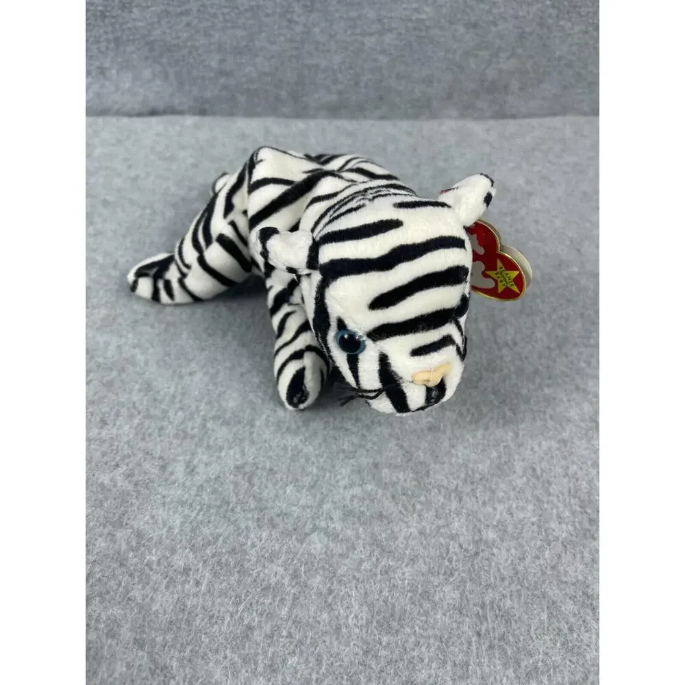 VTG Beanie Babies Blizzard Bean‎ Bag Plush Striped Tiger Cat 6